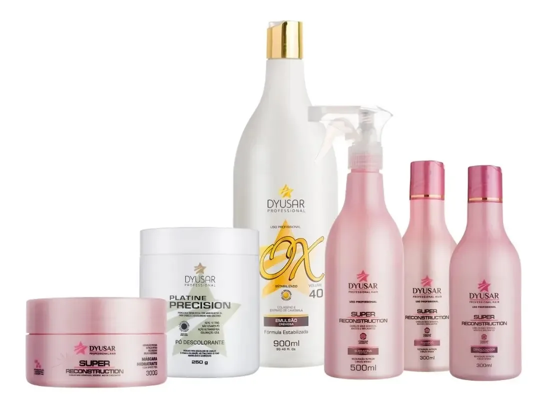 Kit Descoloração E Reconstrução Profissional Com Queratina