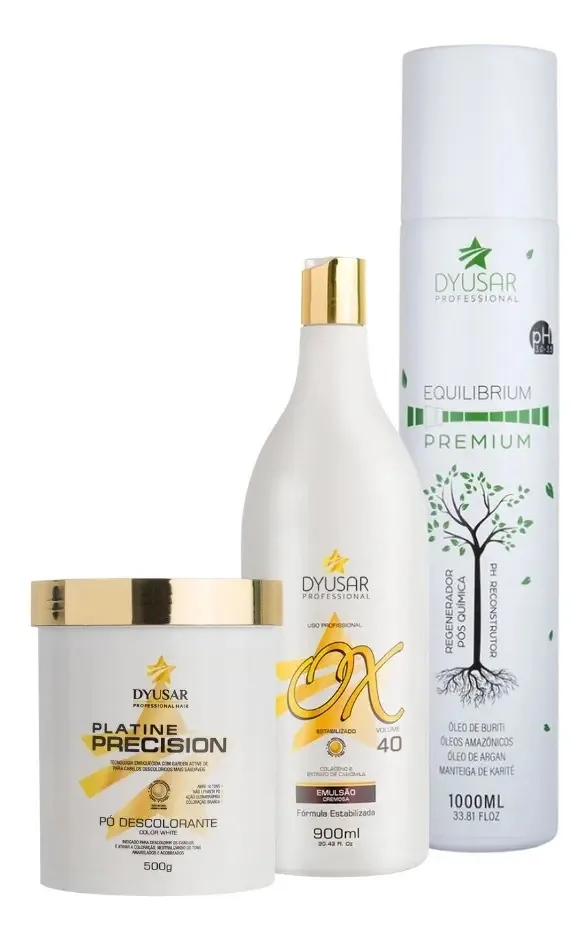 Kit Coloração e Reconstrução Profissional Dyusar Cosméticos 3x2.4L Hidratação