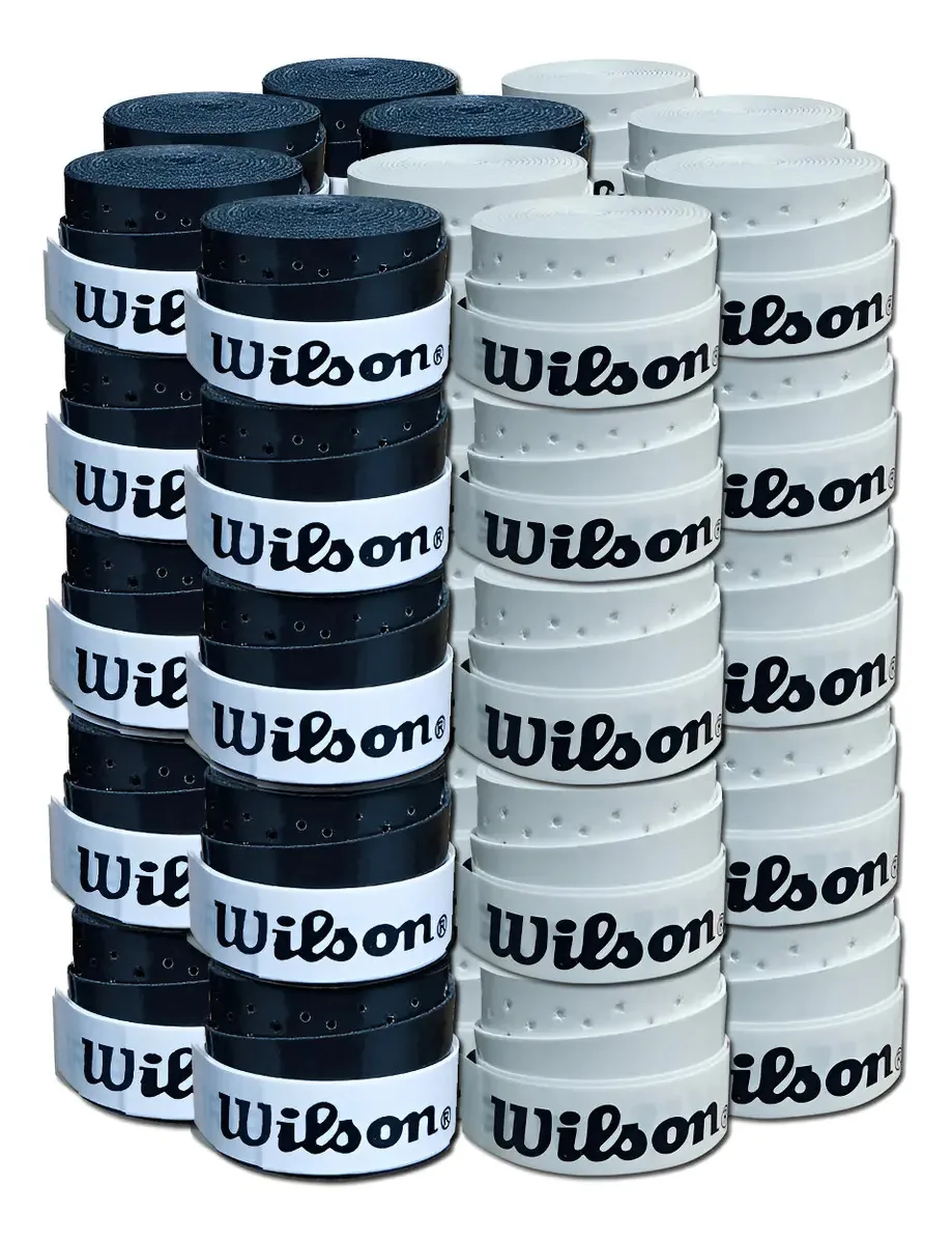 50 Overgrip Wilson Beach Tennis Padel Badminton Pickleball Cor 25 Preto 25 Branco
