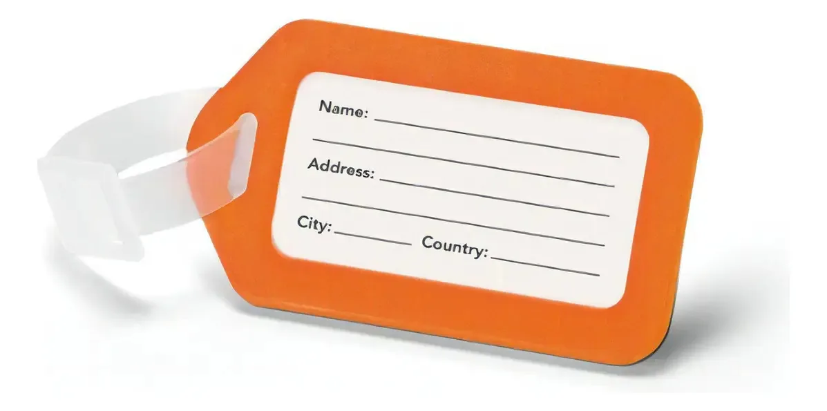 Tag/etiqueta De Bagagem Minimalista Cor Laranja