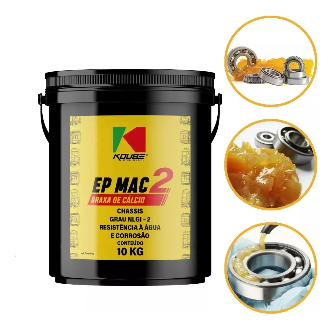 Balde Graxa De Cálcio 10kg Para Rolamento Mancais Chassis