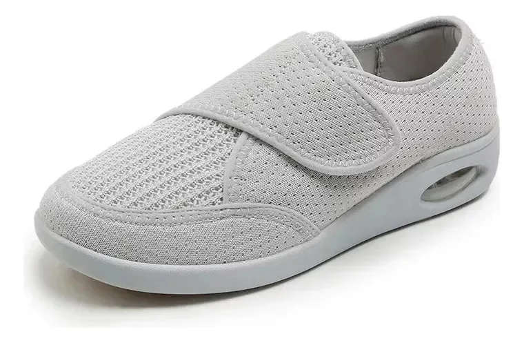 Sapatos confortáveis para artrite e edema, pé diabético em cinza, tamanho 6 EUA