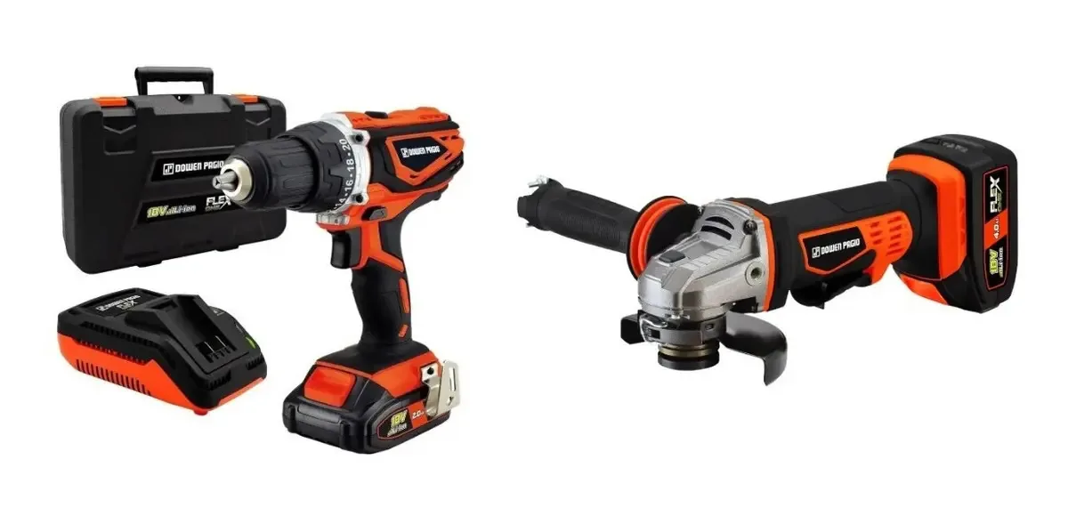Combo Drill Impact Driver + Grinder A Cor Laranja Frequência 50