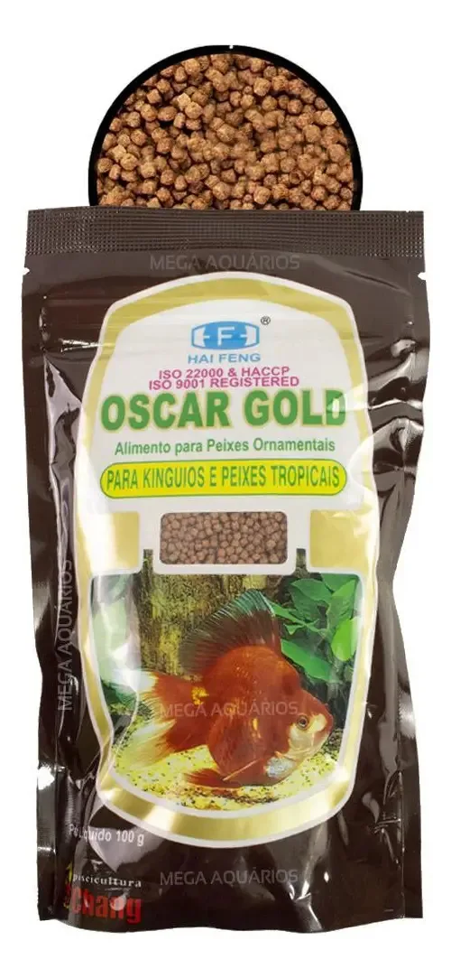 Ração Oscar Gold Para Peixes Tropicais 100g - Hai Feng
