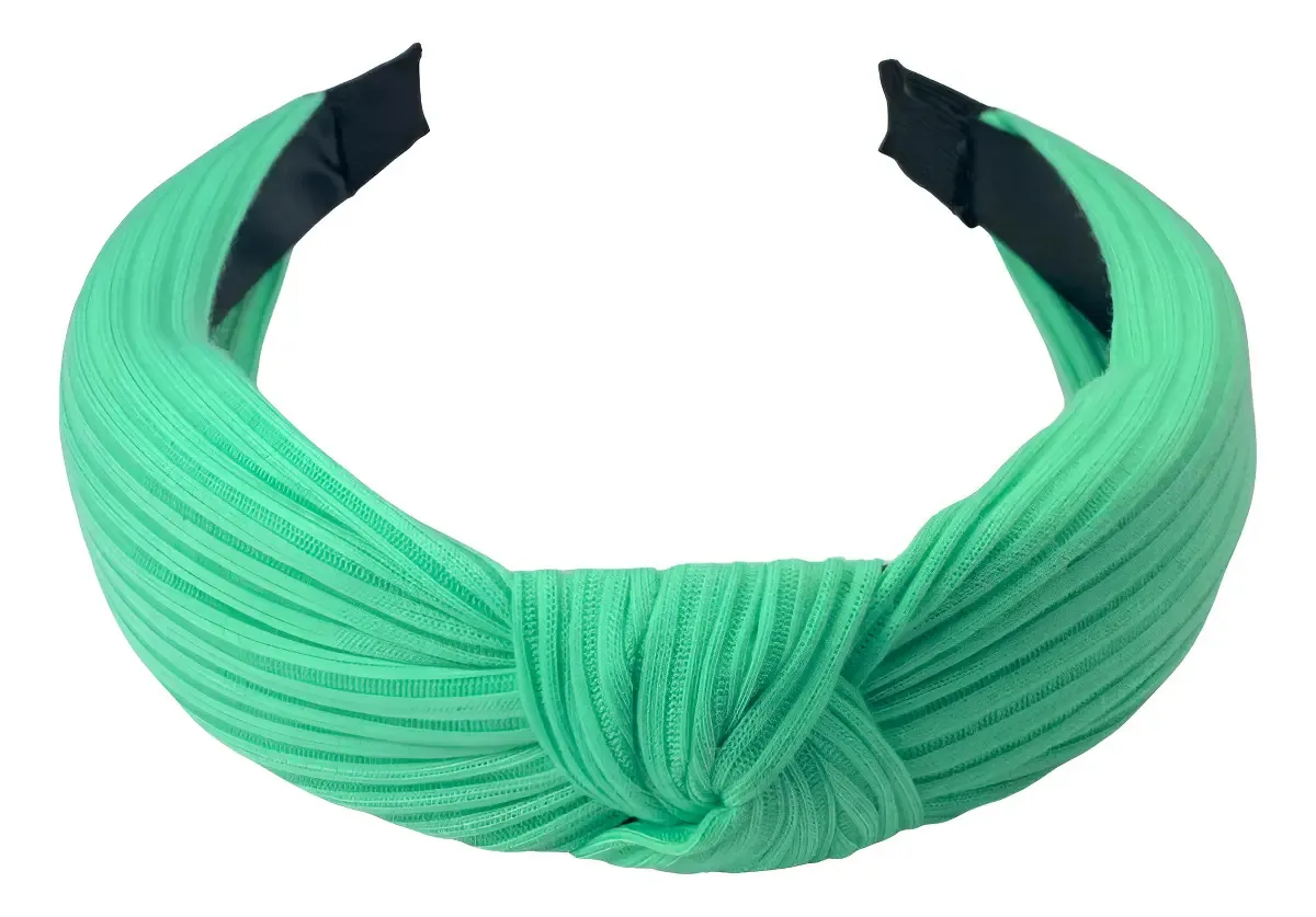 Tiara Confortável Canelada Básica Turbante Cor Verde