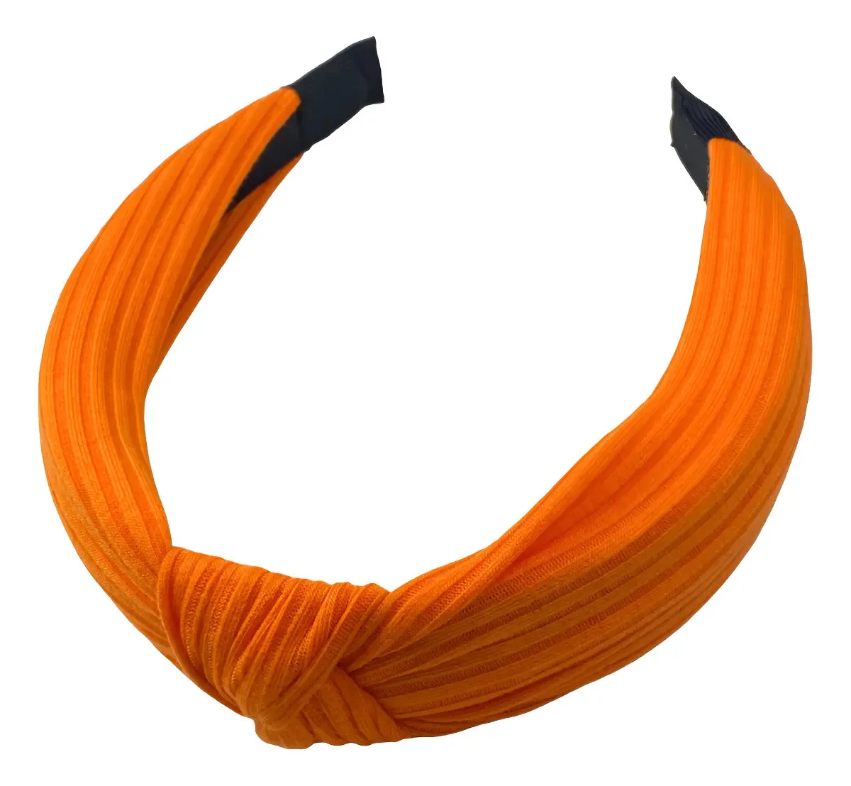 Tiara Confortável Canelada Básica Turbante Cor Laranja