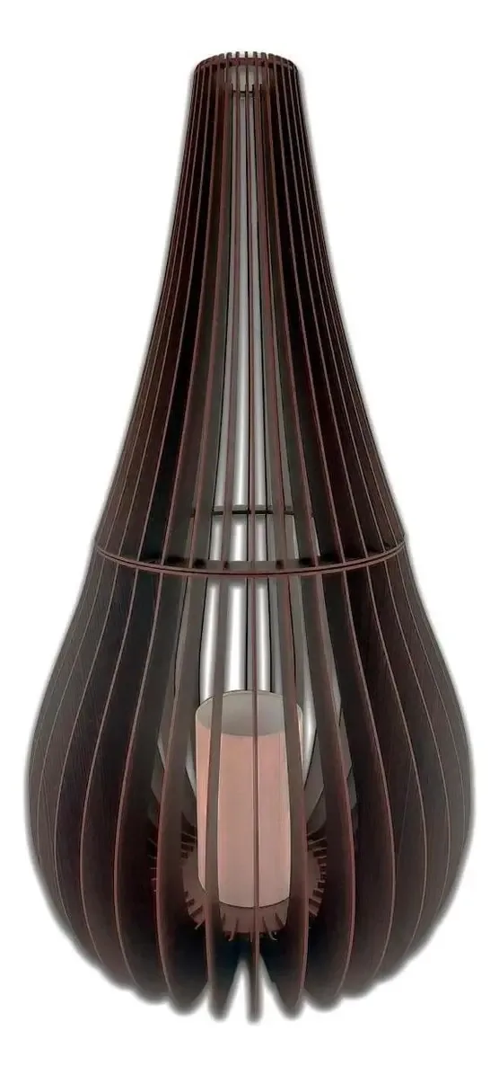 Luminária De Chão Gota Mdf 90cm Iluminação Elegante Bivolt