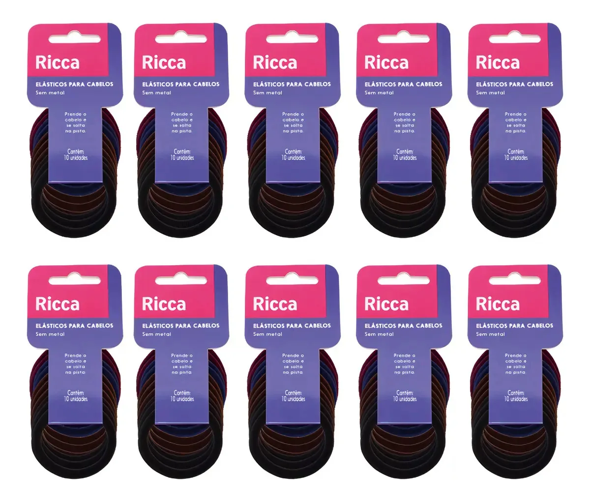 Kit 100 Elásticos Cabelo Prendedor Lacinho Sem Metal M Ricca