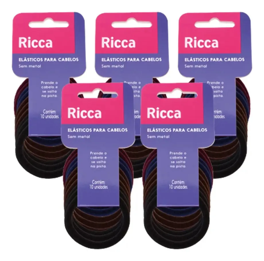 Kit 50 Elásticos Cabelo Prendedor Lacinho Sem Metal M Ricca