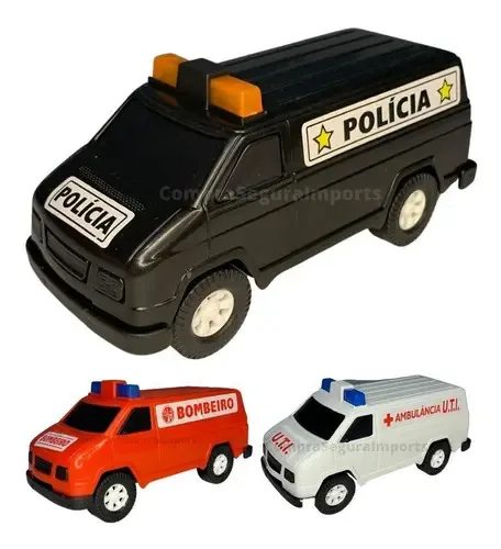 Carrinho De Brinquedo Bombeiro Polícia Ambulância Resgate