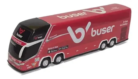 Miniatura Ônibus Buser Cama Bus Vermelho 30cm