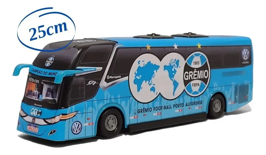 Miniatura Ônibus Time Grêmio Futebol Clube 25cm