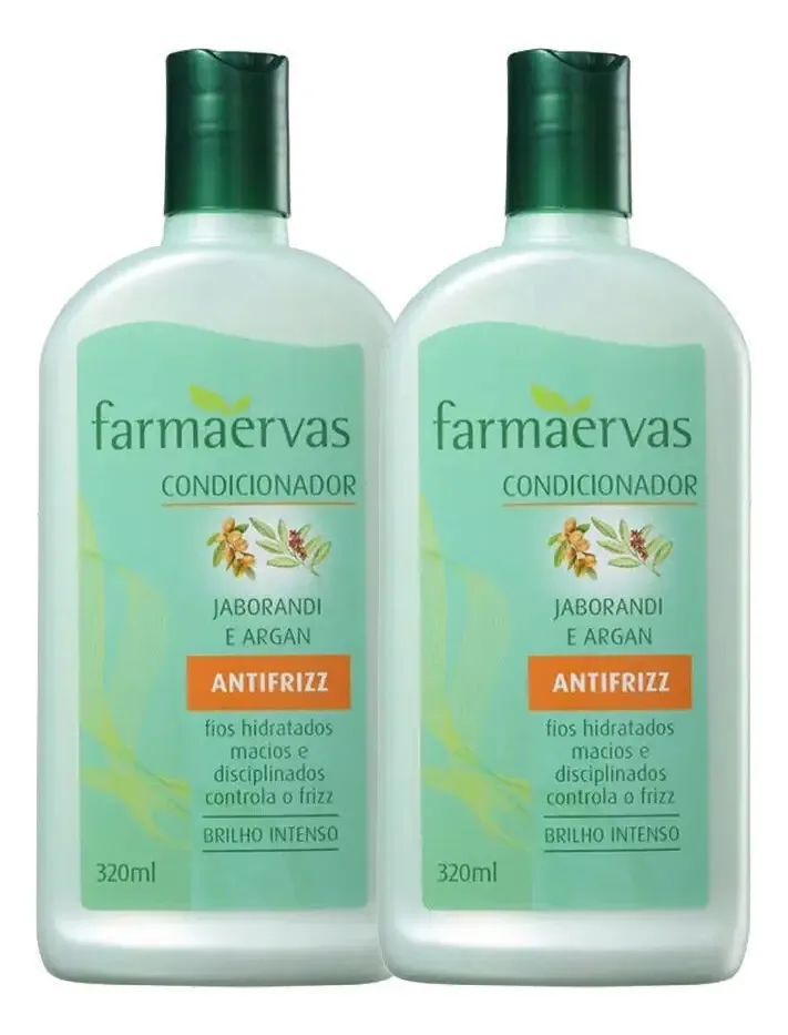 Kit 2 Condicionadores 320ml Jaborandi E Argan Farmaervas