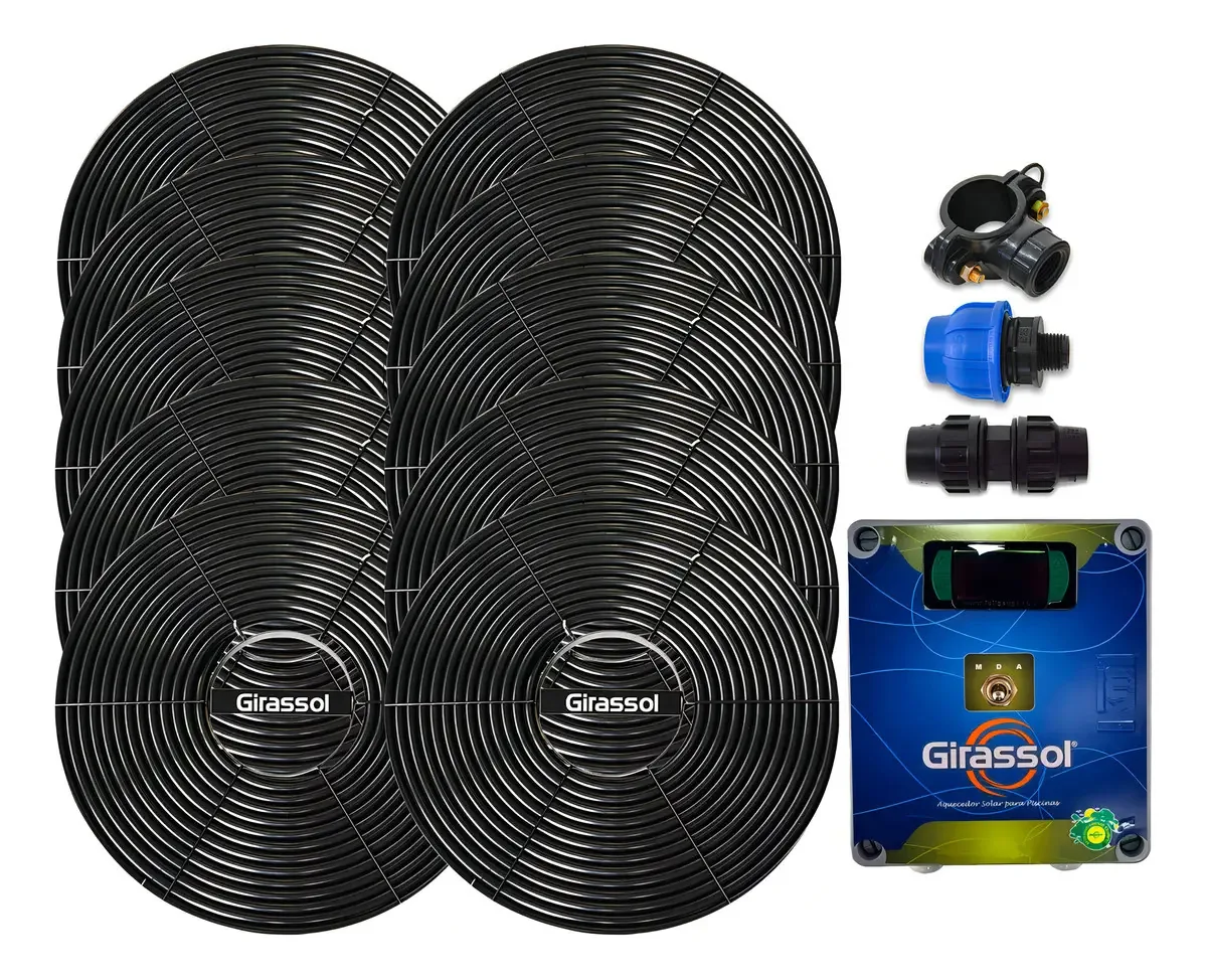 Aquecedor Coletor Solar Girassol Piscinas 40 Mil Lt + Painel