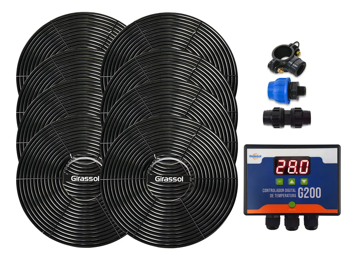 Aquecedor Coletor Solar Girassol Piscinas 32 Mil Lt + Painel