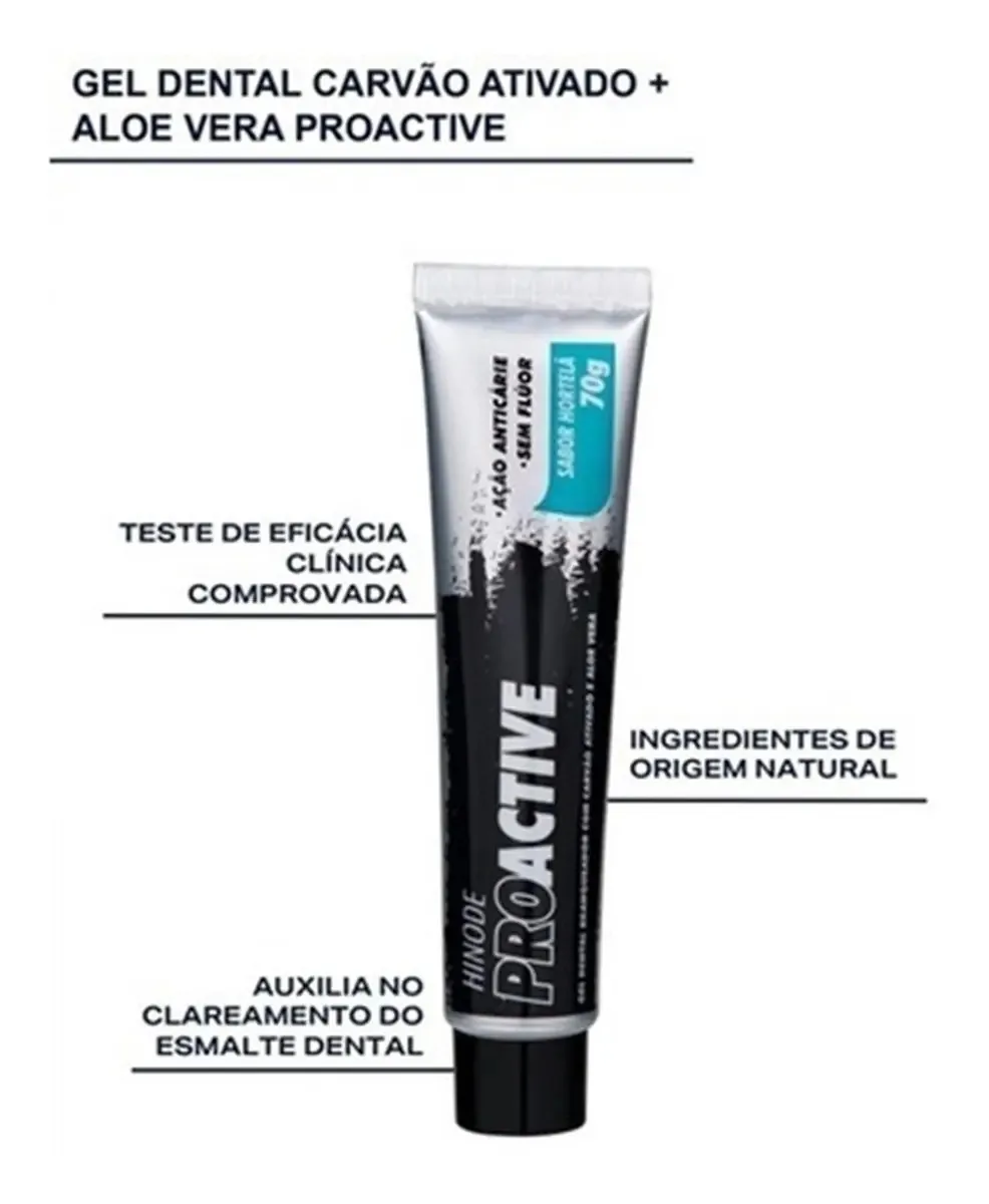 Gel Dental Carvão Ativado E Aloe Vera Proactive