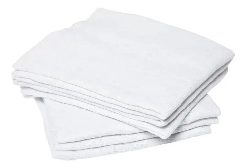 Kit com 10 Panos de Chão Branco Saco Alvejado