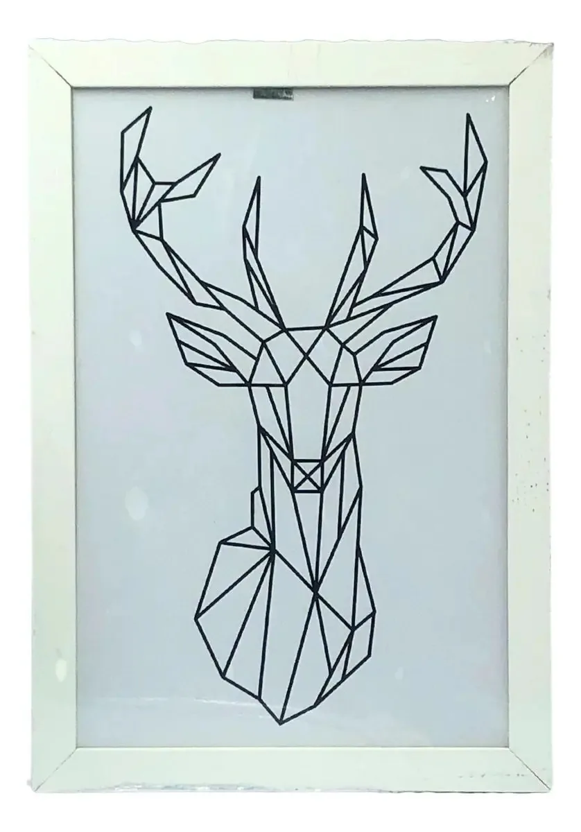 Quadrinhos Decorativos Com Figuras Geométricas - Veado
