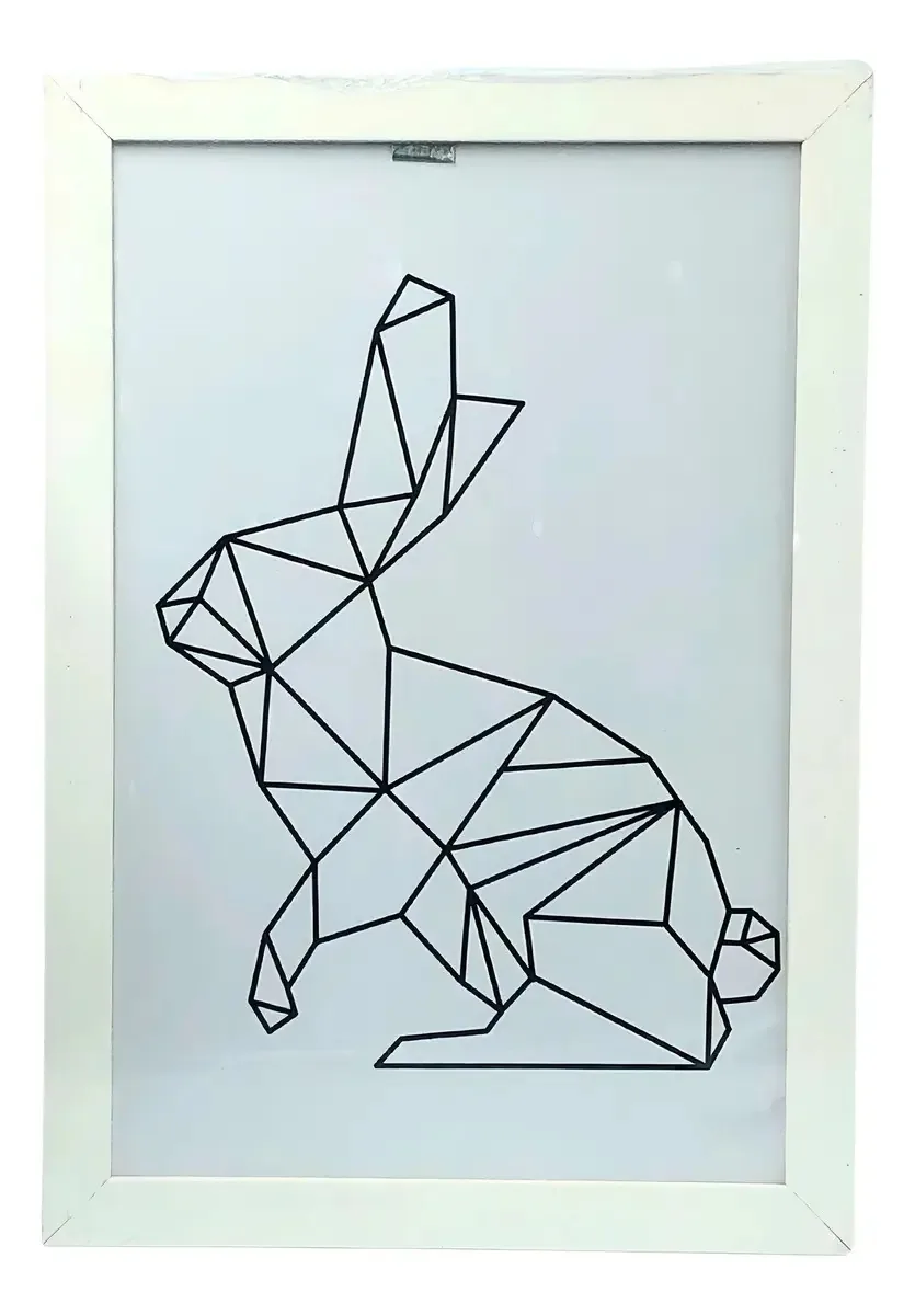 Quadro Placas Geométrica Decorativo P/ Quarto, Sala 20x30 Coelho