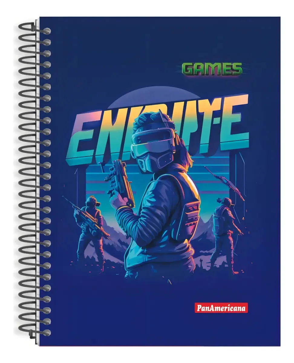 Caderno Universitário Games 10 Matérias 160 Folhas Capa Dura Cor Games Enrnt-e