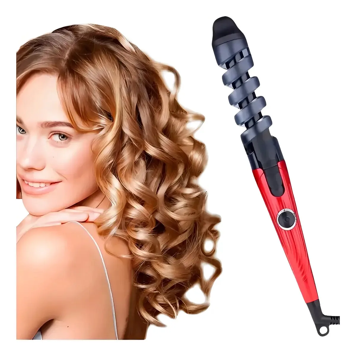 Cacheador Modelador Cachos Espiral Enrolar Cabelo Pro Cor Azul