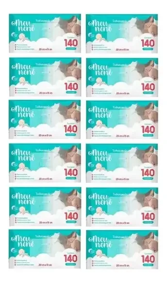 Kit 1680 Toalhas Umedecidas Bebê Meu Nenê 20x13cm Dermatologicamente Testado