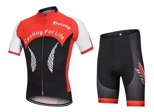 Conjunto de ciclismo Kravzite, além de shorts laranja e preto tamanho S