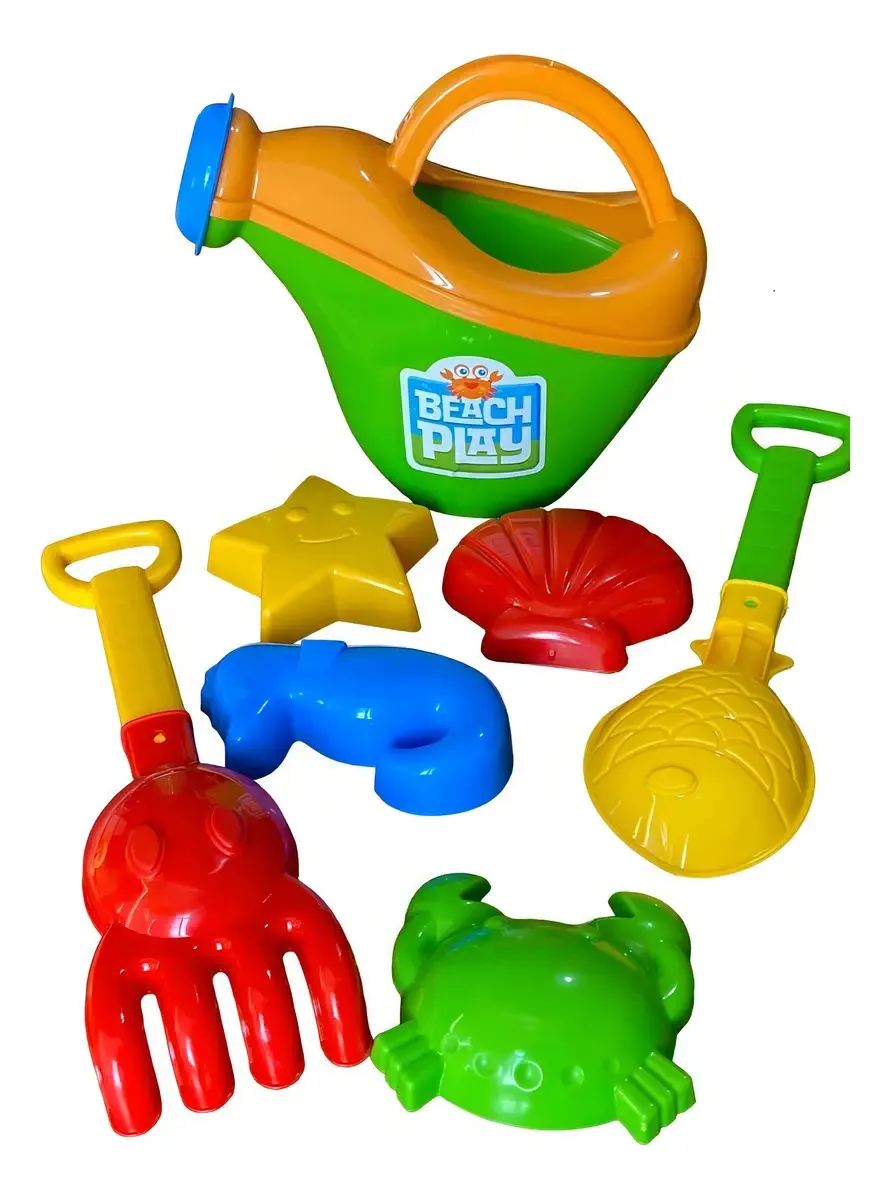 Kit Praia Brinquedo Infantil Com Regador 7 Peças Sortido