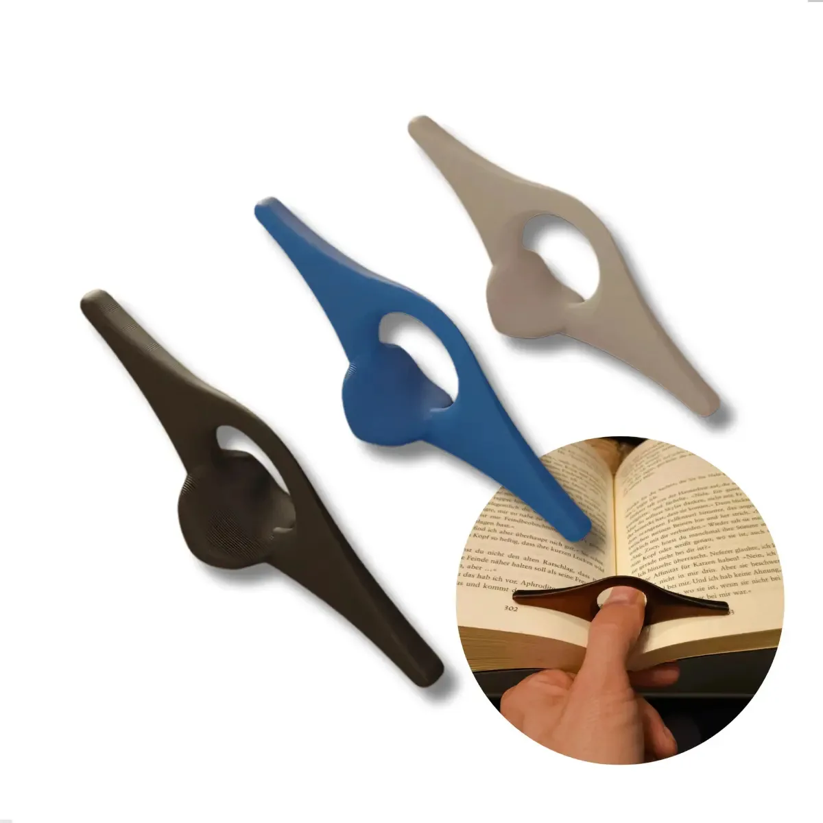 Apoio Dedo Segurar Livro Thumb Ring Leitura Silicone Cor Preto