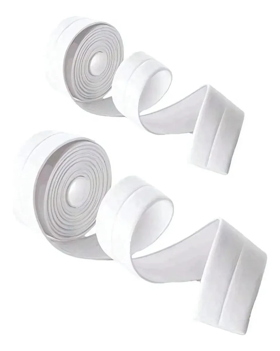 2 Unidades De PVC Branco Autoadesivo, Impermeável, Transparente, Fita Adesiva Para Banheiro Ou Chuveiro, Banheira, Fita De Vedação De Calafetagem (Branco)