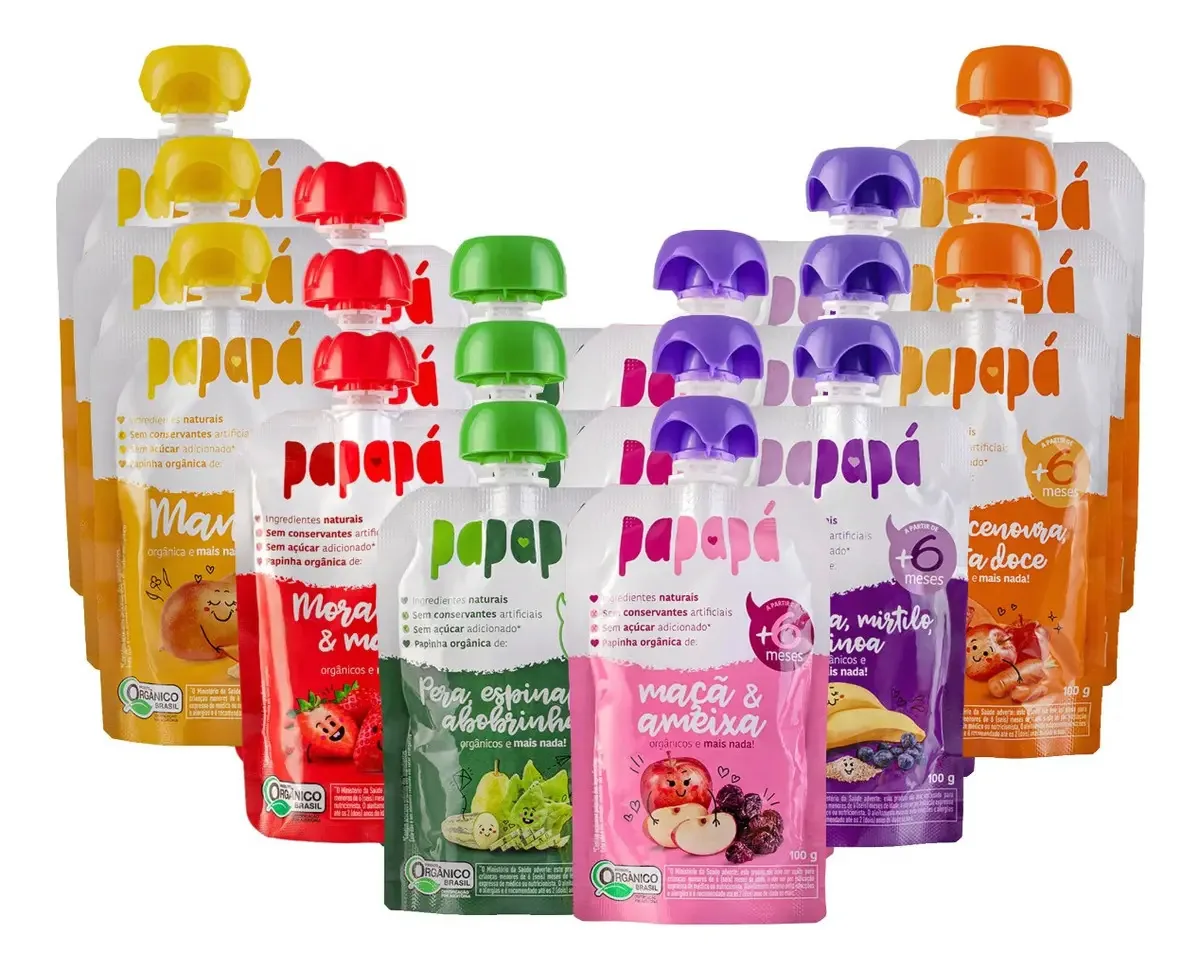Kit 18 Papinhas Orgânicas De Frutas Os Sabores Papapá