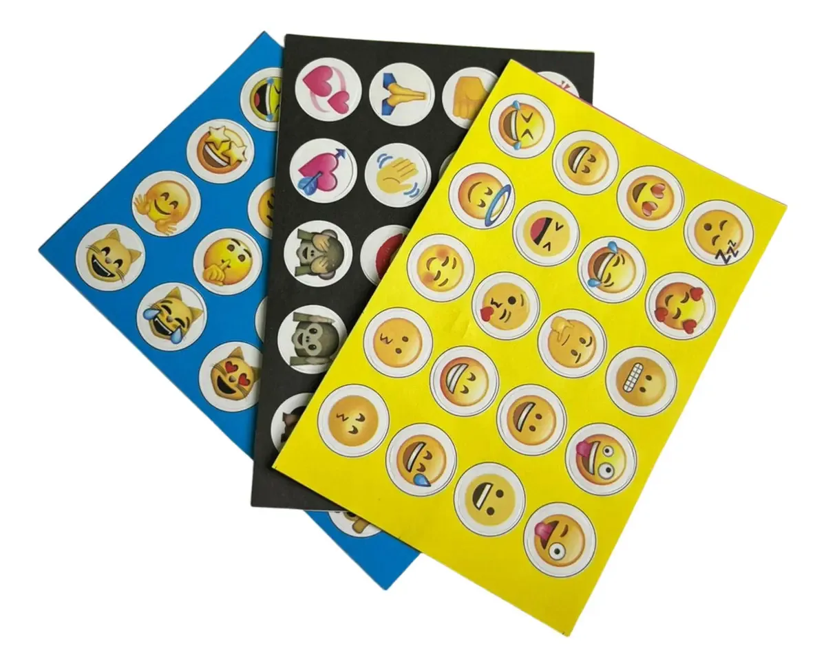 Adesivos Decorativos Emoji Vinil 40 Cartelas para Fotos e Scrapbooks