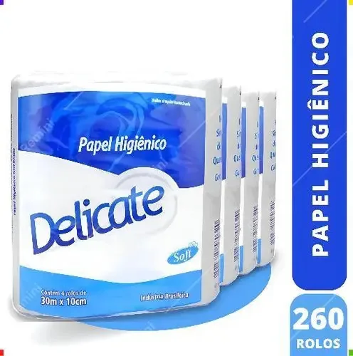 Papel higiênico Delicate folha simples de 1 un