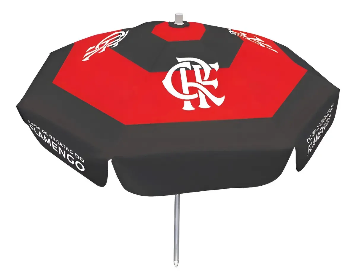 Guarda-sol Flamengo Proteção Solar Praia Ou Piscina Cor Preto/vermelho
