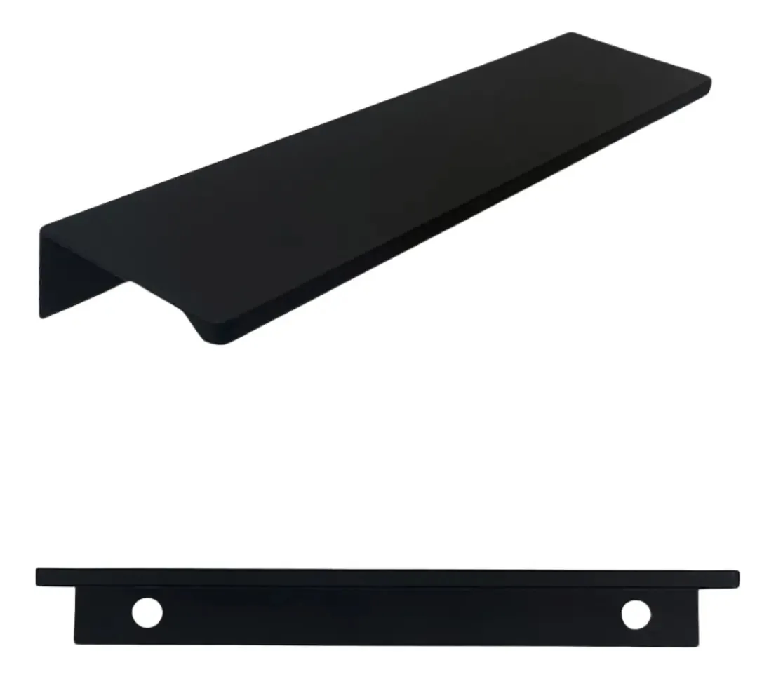 Puxador 8015 Shop Móveis Acessórios - Kit 6 Unidades Cor Preto Pintura Eletrostática A Pó