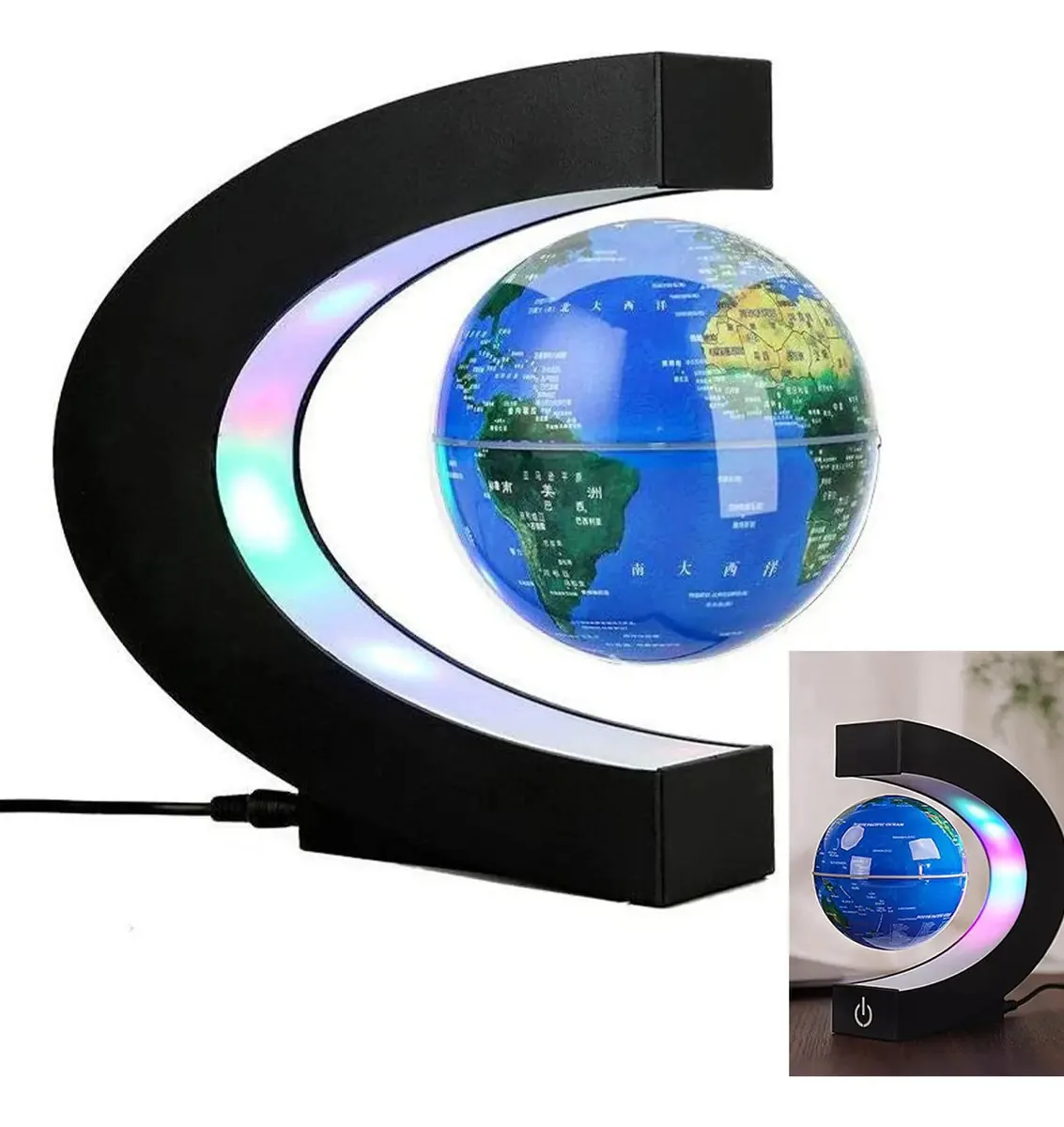 Globo Terrestre Decorativo Luminoso Leva Pra Casa Flutuante 18cm