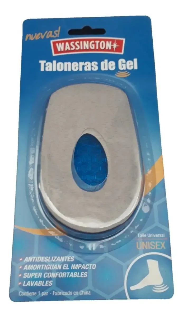 Almofadas de calcanhar de silicone Wassington Gel - palmilha esportiva turquesa