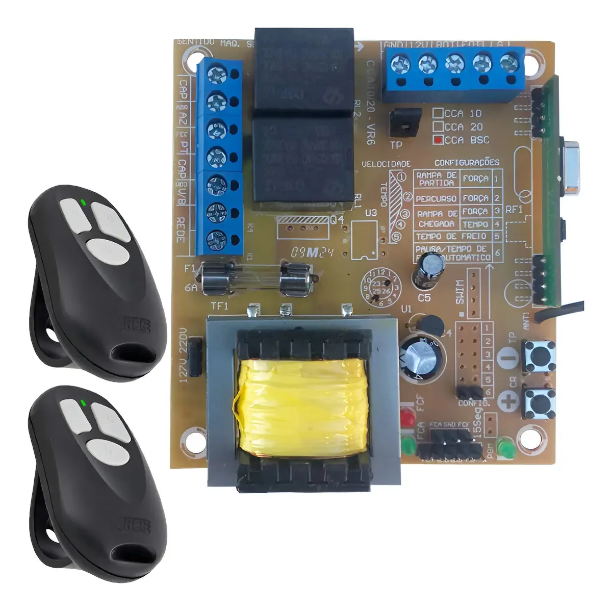 Placa Central RCG CCA-BSC 433MHz + 2 Controles Command Bege