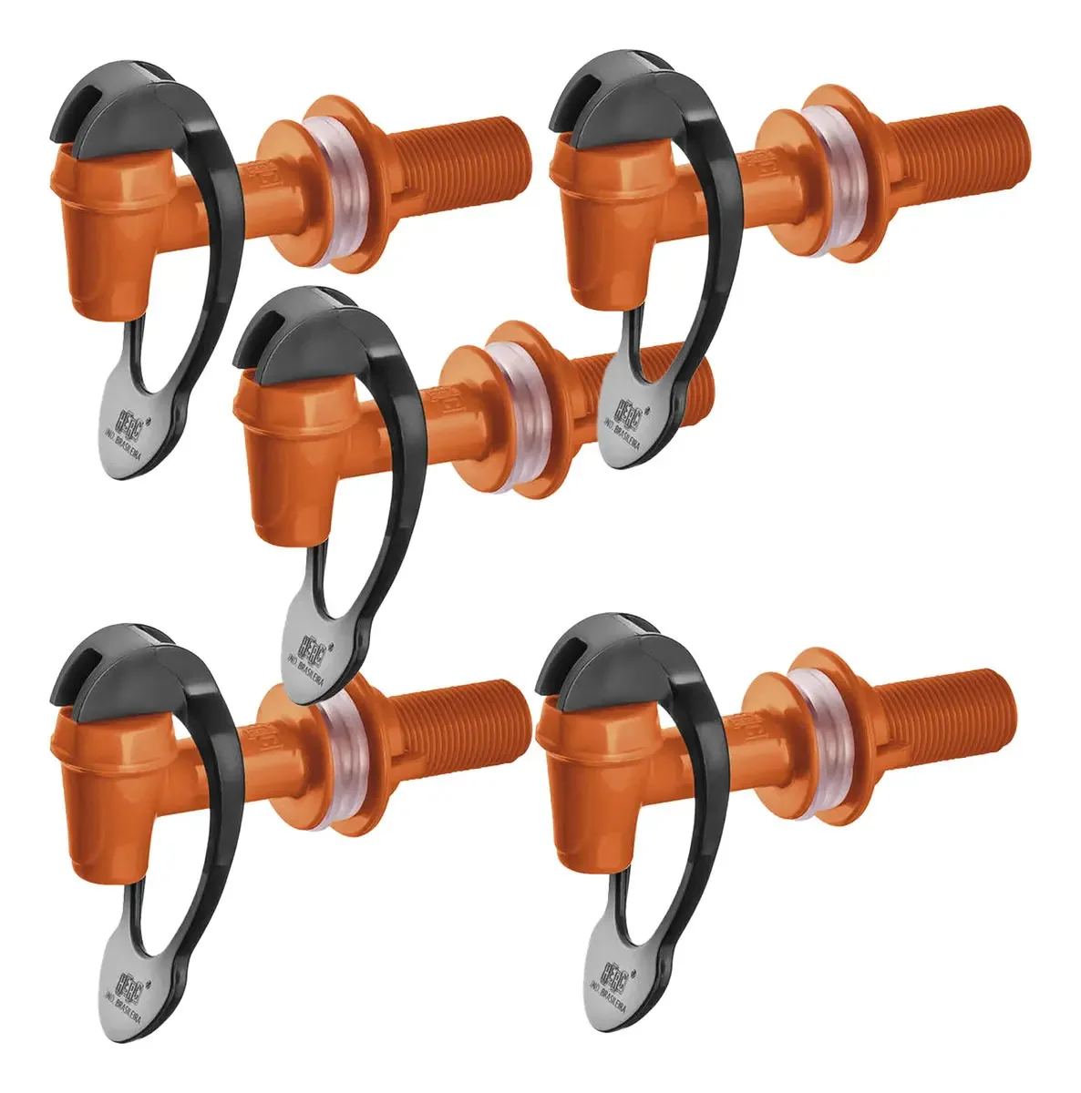 Kit de 5 Torneiras para Filtro de Barro e Purificador Herc Marrom