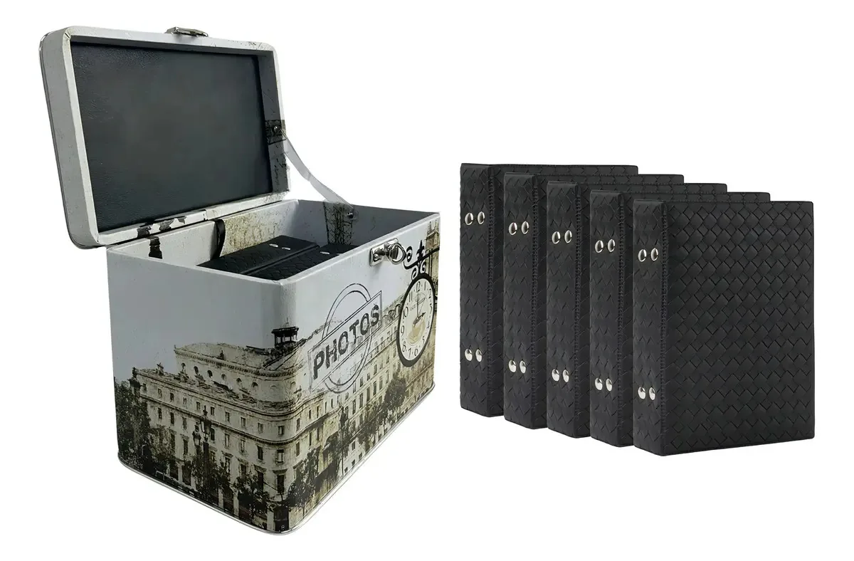 Maleta Porta-Álbuns de Fotos Personalizável para 10x15 e 15x21 cm com Trava