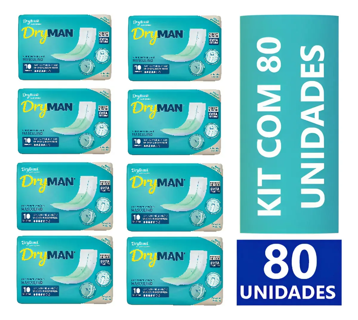 Kit 80 Absorventes Geriátrico Masculino Dryman