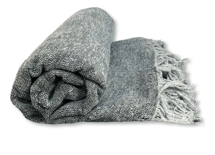 Manta Sofá Rustic 3 Lugares Liso Chumbo 1,40m X 2,00m