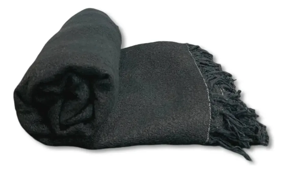 Manta Sofá Rustic 3 Lugares Liso Preto 1,40m X 2,00m