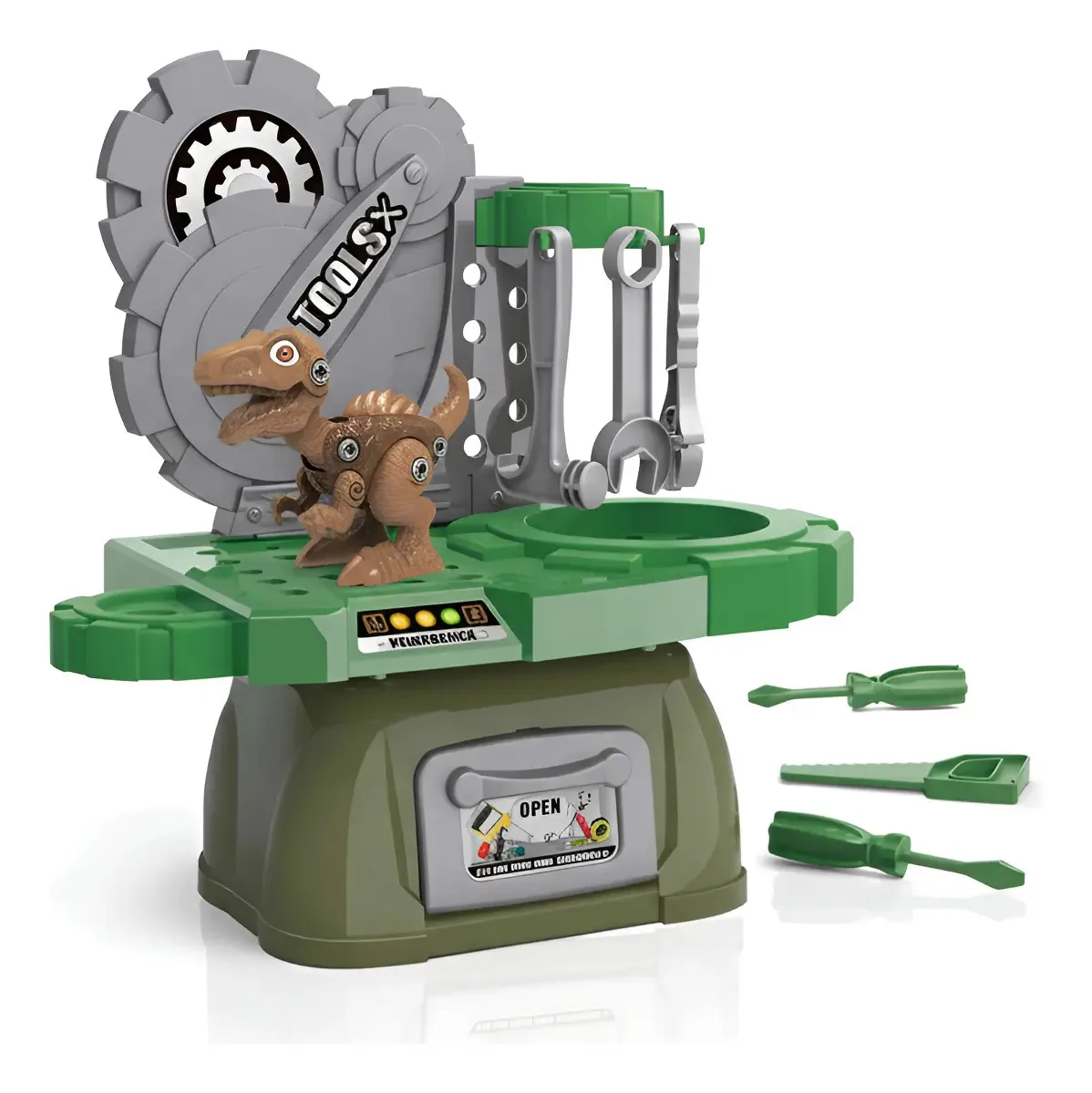 Mesa de ferramentas de brinquedo de dinossauro de 29 peças