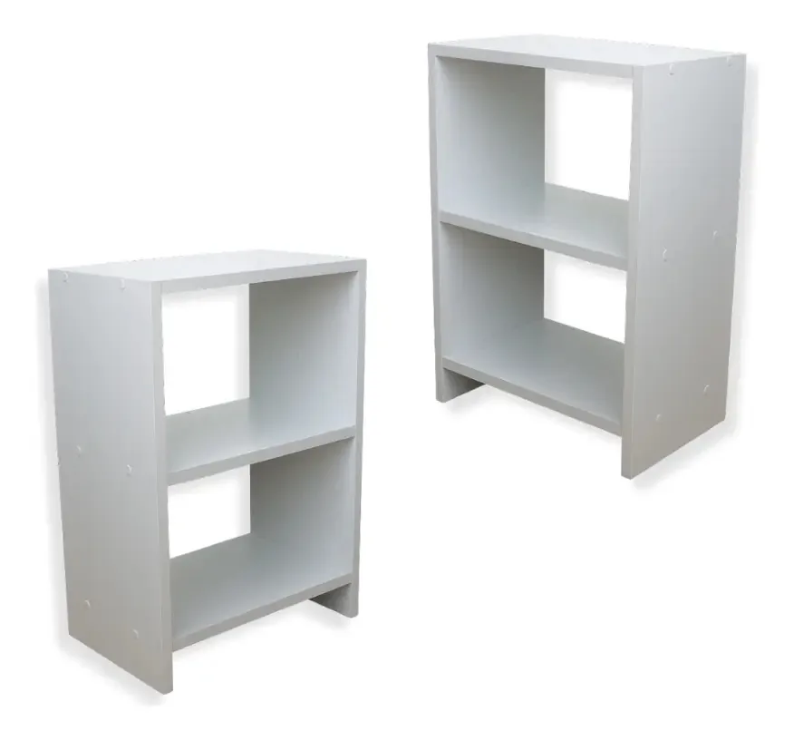 Kit 2 Criado Mesas Cabeceira Mdf Branco Aparador Quarto Acabamento Fosco
