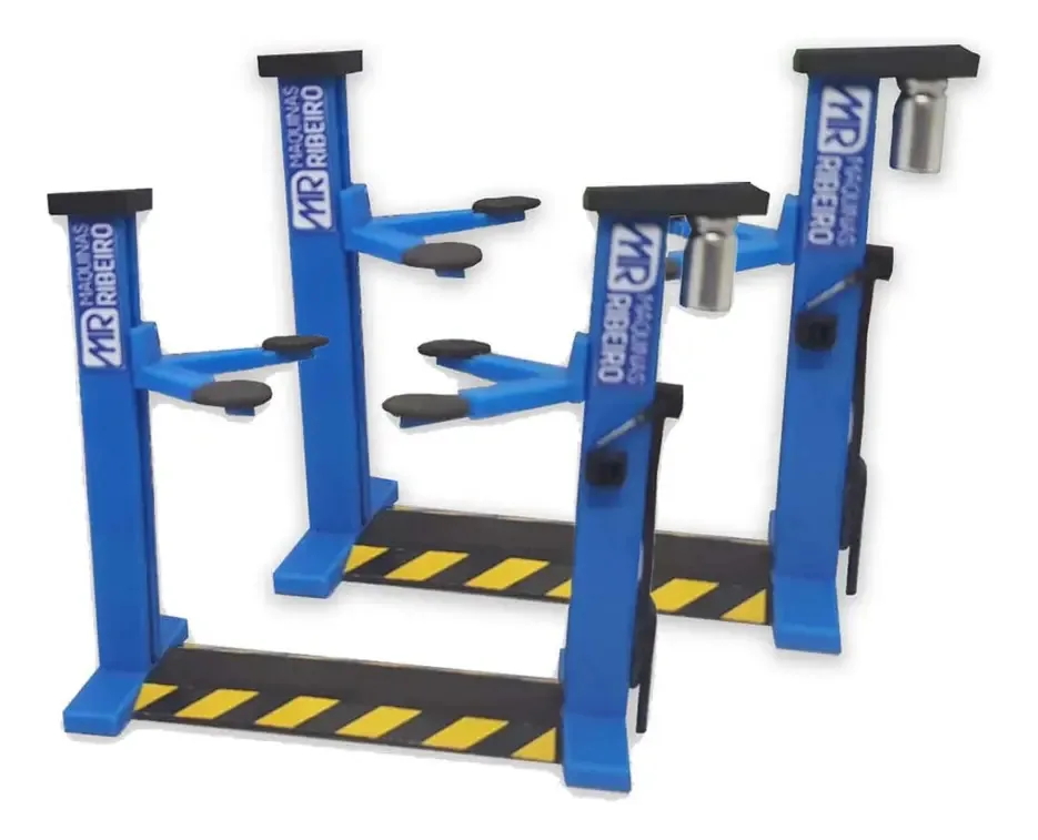 Kit 2 Miniaturas De Elevador Azul - Escala 1:64