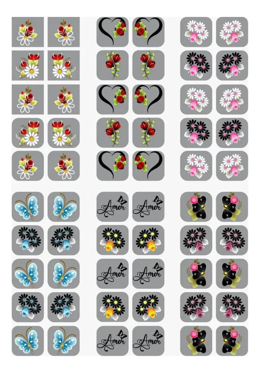 10 Cartelão Adesivos Unha 3d +