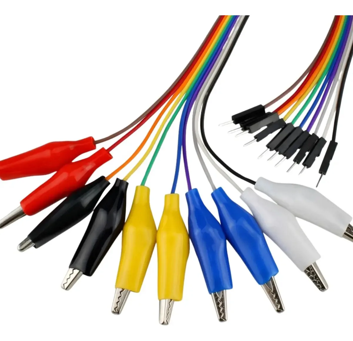 10 Cabinho Jumper Macho Com Garra Jacaré Para Protoboard