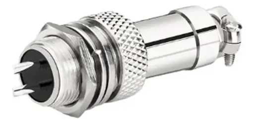 Conector Aviação Modelo Gx12 2 Pinos With Cap