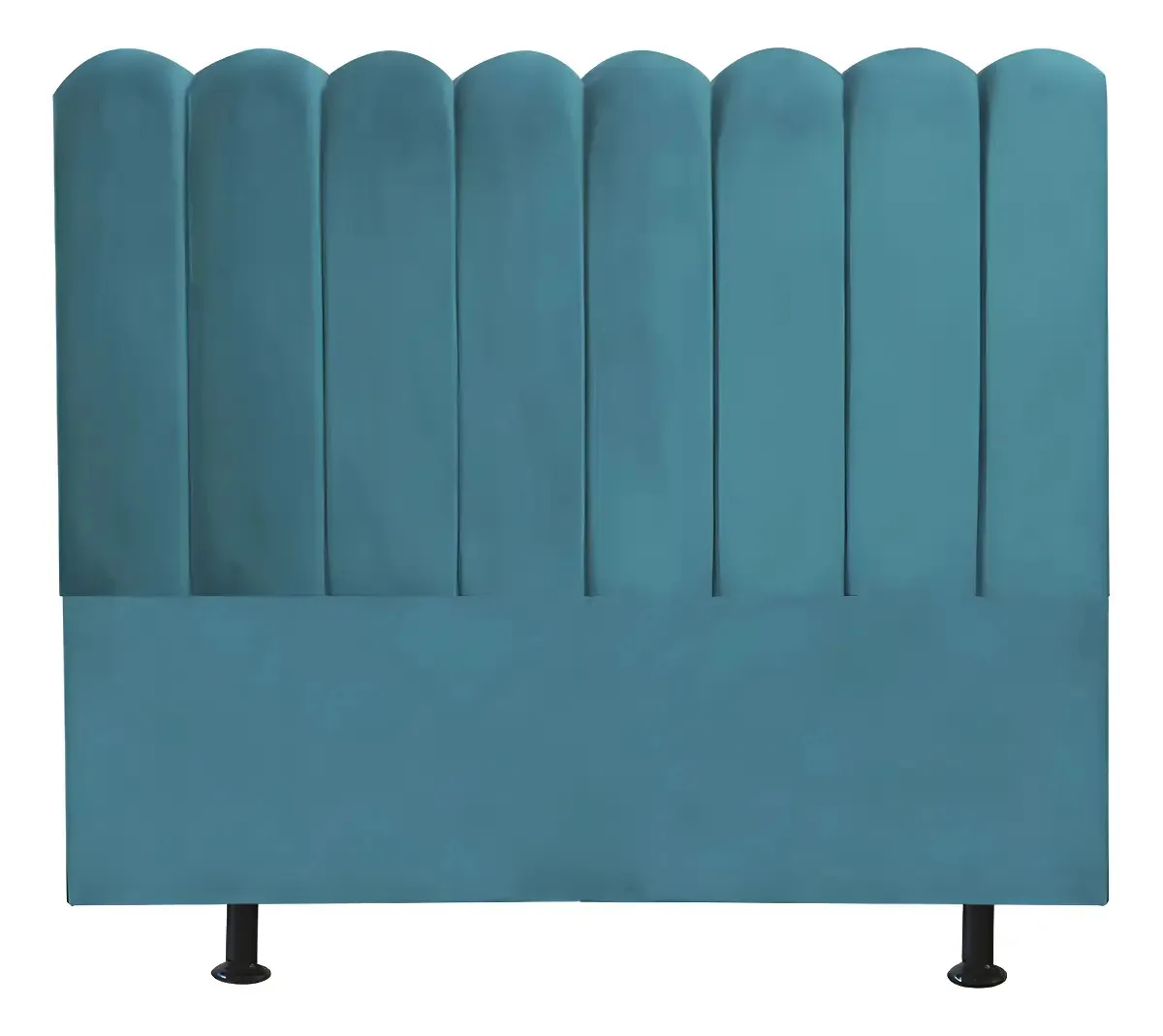 Cabeceira Estofada Queen Arte das Cabeceiras Alanis Suede Azul Turquesa 160cm